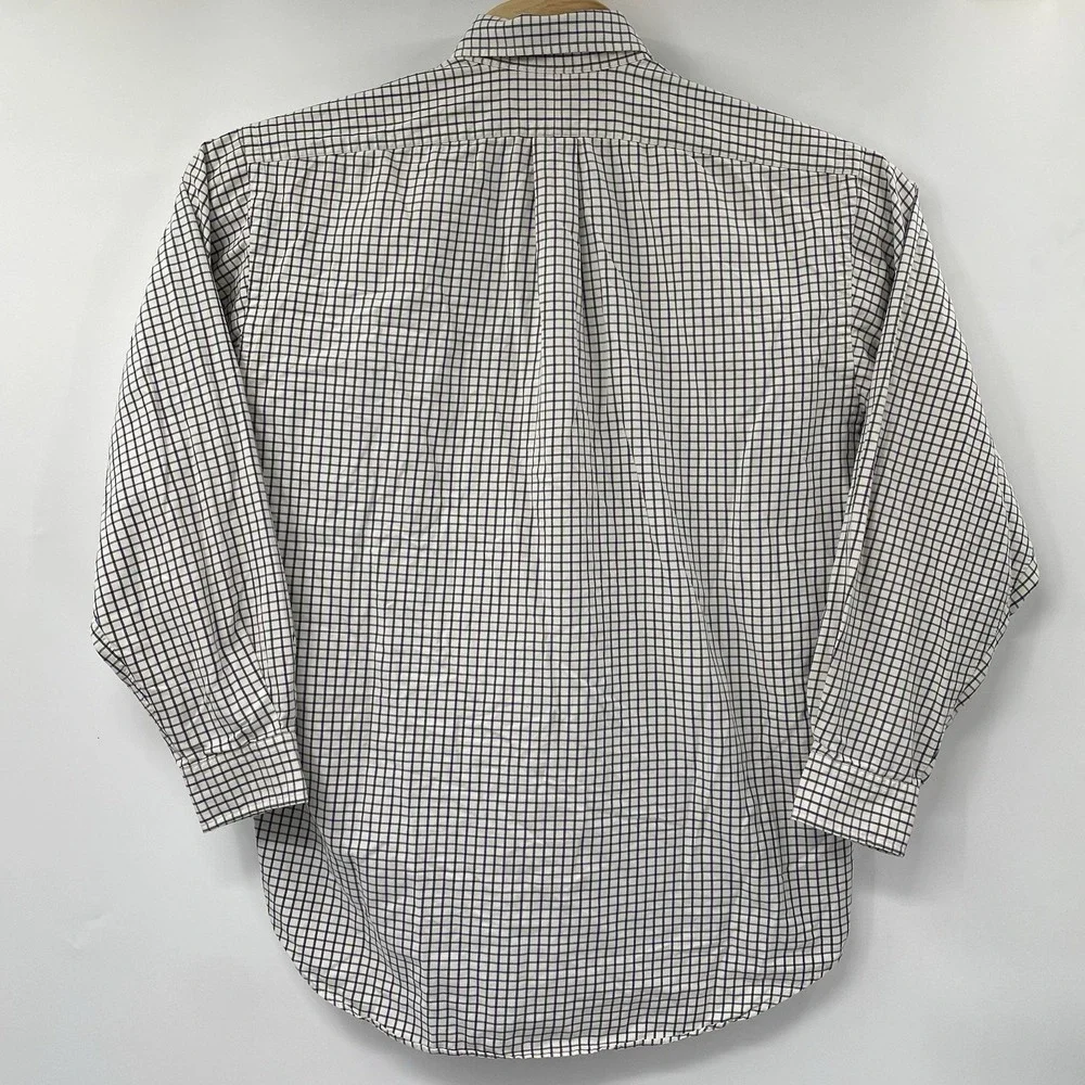 Ralph Lauren Golf Tilden Men's M White Green Purple Plaid Long Sleeve Shirt - Picture 3 of 4